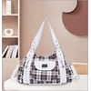 image:imageAngel Kiss Women Handbags Shoulder Bags Washed Leather Satchel Tote Bag Mutipocket Hobo PursePlaid White