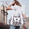 image:imageAngel Kiss Women Handbags Shoulder Bags Washed Leather Satchel Tote Bag Mutipocket Hobo PursePlaid White