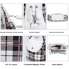 image:imageAngel Kiss Women Handbags Shoulder Bags Washed Leather Satchel Tote Bag Mutipocket Hobo PursePlaid White