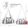 image:imageAngel Kiss Women Handbags Shoulder Bags Washed Leather Satchel Tote Bag Mutipocket Hobo PursePlaid White
