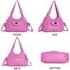 image:imageAngel Kiss Women Handbags Shoulder Bags Washed Leather Satchel Tote Bag Mutipocket Hobo PurseRose