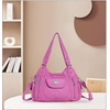 image:imageAngel Kiss Women Handbags Shoulder Bags Washed Leather Satchel Tote Bag Mutipocket Hobo PurseRose