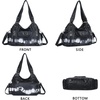 image:imageAngel Kiss Women Handbags Shoulder Bags Washed Leather Satchel Tote Bag Mutipocket Hobo PurseTie Dye Black