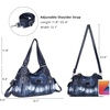 image:imageAngel Kiss Women Handbags Shoulder Bags Washed Leather Satchel Tote Bag Mutipocket Hobo PurseTie Dye Blue