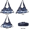 image:imageAngel Kiss Women Handbags Shoulder Bags Washed Leather Satchel Tote Bag Mutipocket Hobo PurseTie Dye Blue