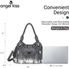 image:imageAngel Kiss Women Handbags Shoulder Bags Washed Leather Satchel Tote Bag Mutipocket Hobo PurseTie Dye Grey