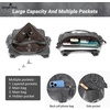 image:imageAngel Kiss Women Handbags Shoulder Bags Washed Leather Satchel Tote Bag Mutipocket Hobo PurseTie Dye Grey