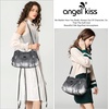 image:imageAngel Kiss Women Handbags Shoulder Bags Washed Leather Satchel Tote Bag Mutipocket Hobo PurseTie Dye Grey