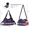 image:imageAngel Kiss Women Handbags Shoulder Bags Washed Leather Satchel Tote Bag Mutipocket Hobo PurseTie Dye Purple