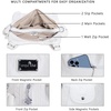 image:imageAngel Kiss Women Handbags Shoulder Bags Washed Leather Satchel Tote Bag Mutipocket Hobo PurseWhite