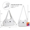 image:imageAngel Kiss Women Handbags Shoulder Bags Washed Leather Satchel Tote Bag Mutipocket Hobo PurseWhite