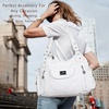 image:imageAngel Kiss Women Handbags Shoulder Bags Washed Leather Satchel Tote Bag Mutipocket Hobo PurseWhite