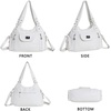 image:imageAngel Kiss Women Handbags Shoulder Bags Washed Leather Satchel Tote Bag Mutipocket Hobo PurseWhite