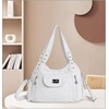 image:imageAngel Kiss Women Handbags Shoulder Bags Washed Leather Satchel Tote Bag Mutipocket Hobo PurseWhite