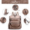 image:imageAngel Kiss Womens Backpacks amp Purse  PU Leather Zipper Casual Backpacks amp Shoulder Bags11308taupe