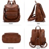 image:imageAngel Kiss Womens Backpacks amp Purse  PU Leather Zipper Casual Backpacks amp Shoulder Bags94brown