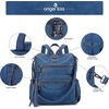 image:imageAngel Kiss Womens Backpacks amp Purse  PU Leather Zipper Casual Backpacks amp Shoulder BagsDk8532k2736river Blue