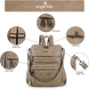 image:imageAngel Kiss Womens Backpacks amp Purse  PU Leather Zipper Casual Backpacks amp Shoulder BagsRetro Apricot