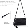 image:imageAngel Kiss Womens leather Wristlet Clutch Wallet Double Corner Zip Small Crossbody Bag with Removable Wrist Strap