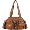 image:imageAngel Kiss Hobo Crossbody Purses for Women Shoulder Bag Multipocket Soft Hobo Purses Removable Strap Leather Handbags3brown