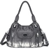 image:imageAngel Kiss Women Handbags Shoulder Bags Washed Leather Satchel Tote Bag Mutipocket Hobo PurseTie Dye Grey