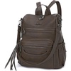 image:imageAngel Kiss Womens Backpacks amp Purse  PU Leather Zipper Casual Backpacks amp Shoulder Bags812coffee