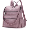 image:imageAngel Kiss Womens Backpacks amp Purse  PU Leather Zipper Casual Backpacks amp Shoulder BagsRetro Pink