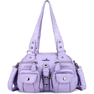 image:imageAngel Kiss Hobo Crossbody Purses for Women Shoulder Bag Multipocket Soft Hobo Purses Removable Strap Leather Handbags300purple