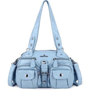 image:imageAngel Kiss Hobo Crossbody Purses for Women Shoulder Bag Multipocket Soft Hobo Purses Removable Strap Leather Handbags3sky Blue