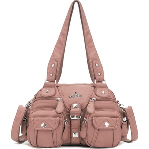 image:imageAngel Kiss Hobo Crossbody Purses for Women Shoulder Bag Multipocket Soft Hobo Purses Removable Strap Leather HandbagsPink