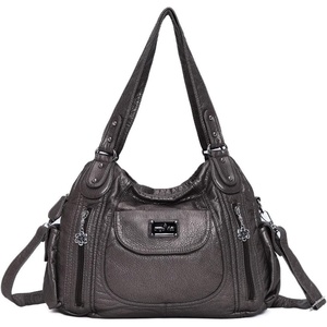 image:imageAngel Kiss Women Handbags Shoulder Bags Washed Leather Satchel Tote Bag Mutipocket Hobo PursePetwer