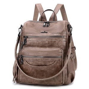 image:imageAngel Kiss Womens Backpacks amp Purse  PU Leather Zipper Casual Backpacks amp Shoulder Bags11308taupe