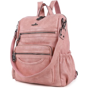 image:imageAngel Kiss Womens Backpacks amp Purse  PU Leather Zipper Casual Backpacks amp Shoulder BagsDk8532gjz055421706615 PinkPink