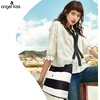 image:imageAngel Kiss Hobo Purses for Women MultiColor Striped Lattice Cross Body Shoulder Purse Bag Tote HandbagBlackWhite