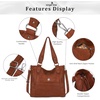 image:imageAngel Kiss Hobo Purses for Women MultiColor Striped Lattice Cross Body Shoulder Purse Bag Tote HandbagBrown