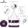 image:imageAngel Kiss Hobo Purses for Women MultiColor Striped Lattice Cross Body Shoulder Purse Bag Tote HandbagWhitePurple