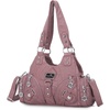 image:imageAngel Kiss Purses for Women Small Hobo Shoulder Bags Vagen Leather MultiPocket Tote Bag with ZipperPink