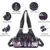 image:imageAngel Kiss Purses for Women Small Hobo Shoulder Bags Vagen Leather MultiPocket Tote Bag with ZipperPurple Tiedye