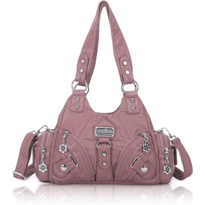 image:imageAngel Kiss Purses for Women Small Hobo Shoulder Bags Vagen Leather MultiPocket Tote Bag with ZipperPink