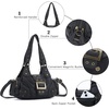 image:imageAngel Kiss Hobo Purses for Women Small Vegan Leather Shoulder Handbag Vintage MultiPocket Crossbody Bag Tote BagBlack