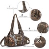 image:imageAngel Kiss Hobo Purses for Women Small Vegan Leather Shoulder Handbag Vintage MultiPocket Crossbody Bag Tote BagMix Leopard