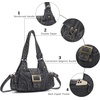 image:imageAngel Kiss Hobo Purses for Women Small Vegan Leather Shoulder Handbag Vintage MultiPocket Crossbody Bag Tote BagRetro Black