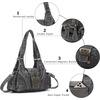 image:imageAngel Kiss Hobo Purses for Women Small Vegan Leather Shoulder Handbag Vintage MultiPocket Crossbody Bag Tote BagSilver Grey