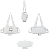 image:imageAngel Kiss Hobo Purses for Women Small Vegan Leather Shoulder Handbag Vintage MultiPocket Crossbody Bag Tote BagWhite