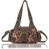 image:imageAngel Kiss Hobo Purses for Women Small Vegan Leather Shoulder Handbag Vintage MultiPocket Crossbody Bag Tote BagBrown Snake