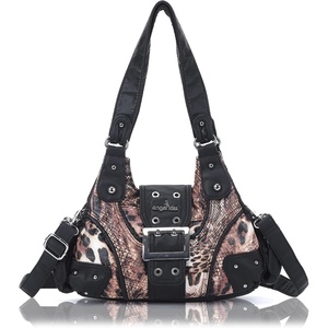 image:imageAngel Kiss Hobo Purses for Women Small Vegan Leather Shoulder Handbag Vintage MultiPocket Crossbody Bag Tote BagBlush Leopard