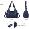 image:imageAngel Kiss Large Purses and Handbags for Women Washed Faux Leather Crossbody Hobo Satchel Shoulder Handbag Tote PurseBlue