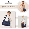 image:imageAngel Kiss Large Purses and Handbags for Women Washed Faux Leather Crossbody Hobo Satchel Shoulder Handbag Tote PurseBlue