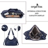 image:imageAngel Kiss Large Purses and Handbags for Women Washed Faux Leather Crossbody Hobo Satchel Shoulder Handbag Tote PurseBlue