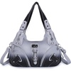 image:imageAngelkiss Hobo Purses and handbags for Women Satchel Handbag Women Purses Large Daily Shoulder BagsZgreyBlack